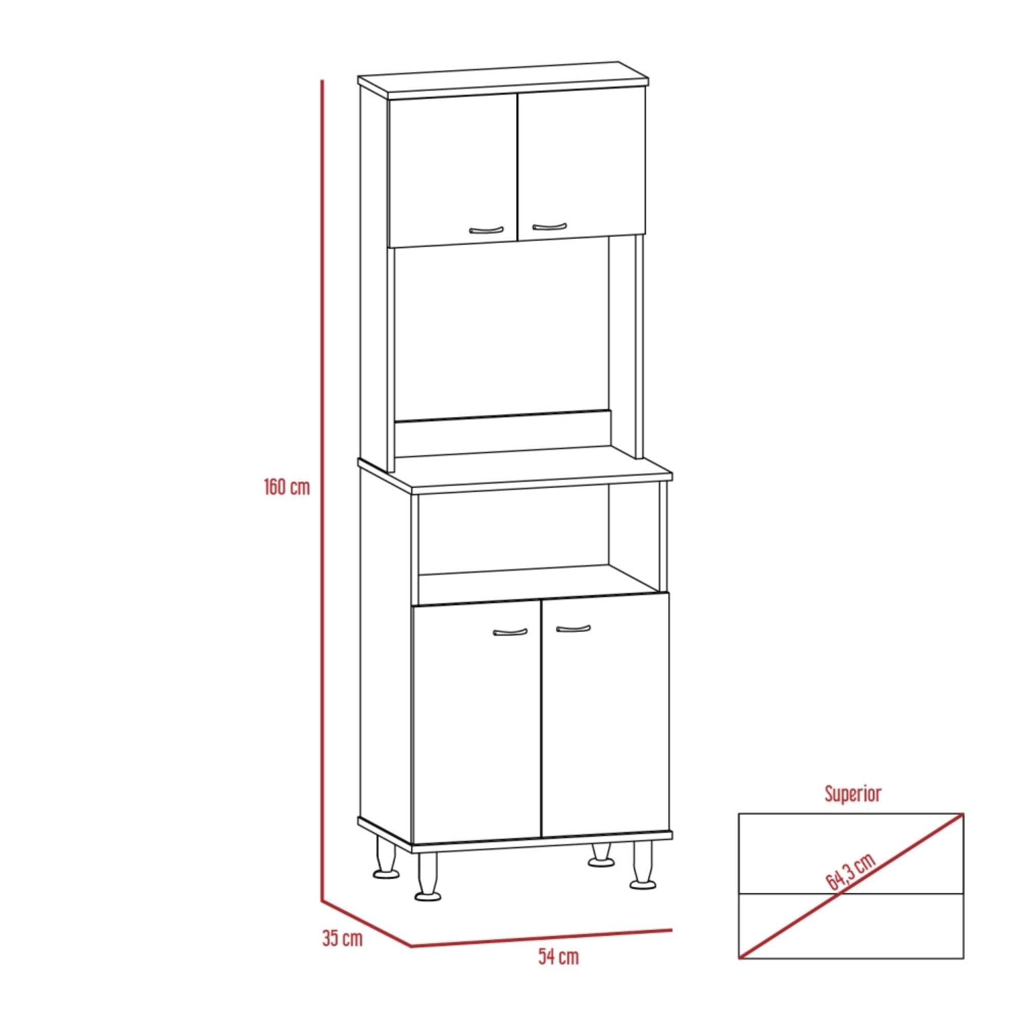 MUEBLE COCINA TUHOME KITCHEN 54 + BARRA DE COCINA + OPTIMIZADOR ROVERE / BLANCO - 6