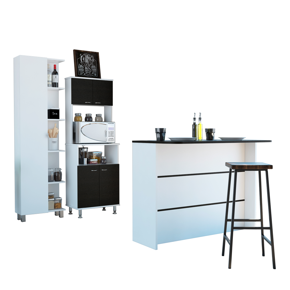 TUHOME MUEBLE COCINA 54 + BARRA DE COCINA + OPTIMIZADOR - WENGUE / BLANCO - 2