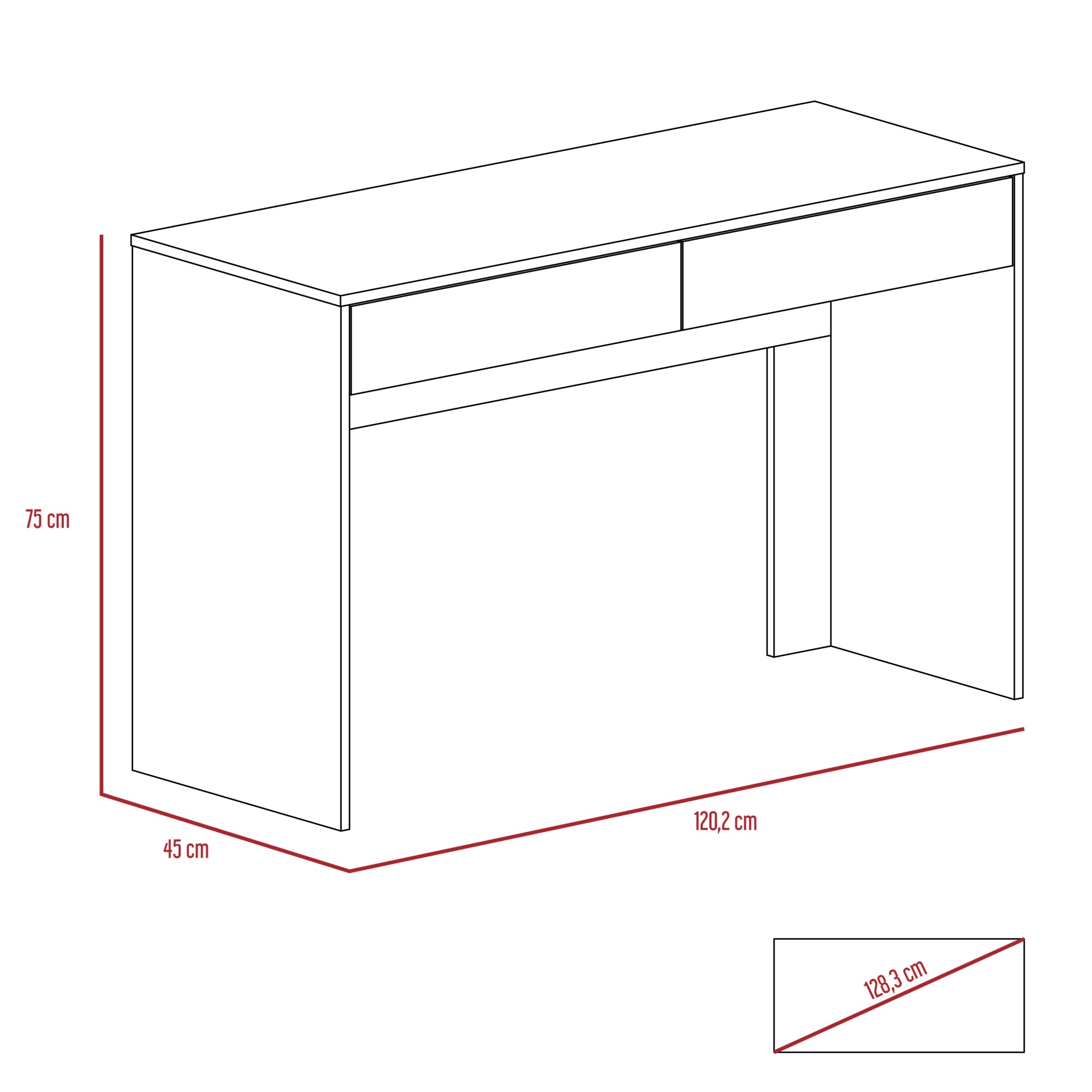 ESCRITORIO TUHOME OFFICE 120.2 CM + BIBLIOTECA ROVERE + BLANCO - 5