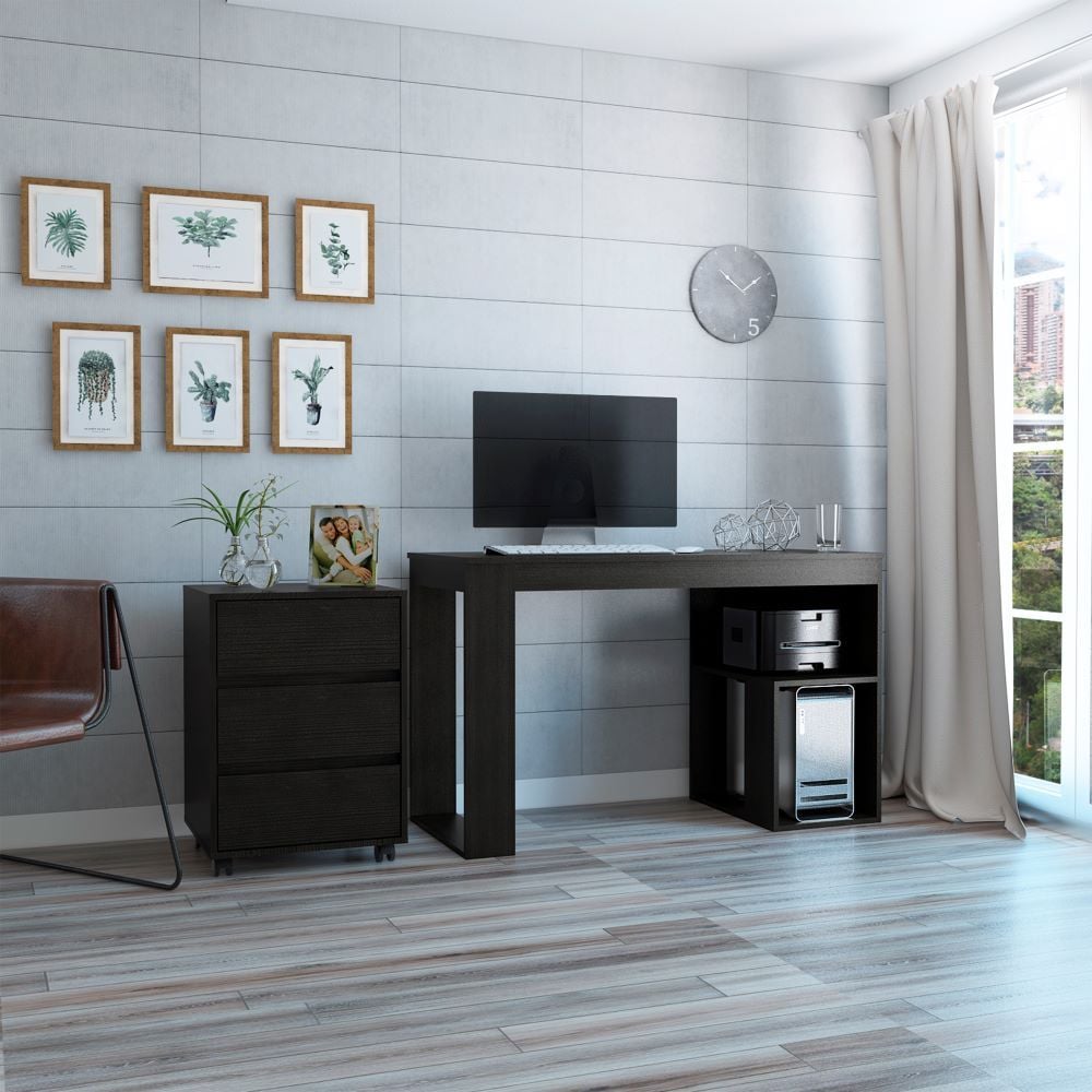 ESCRITORIO TUHOME OFFICE WENGUE + ARCHIVADOR - 1