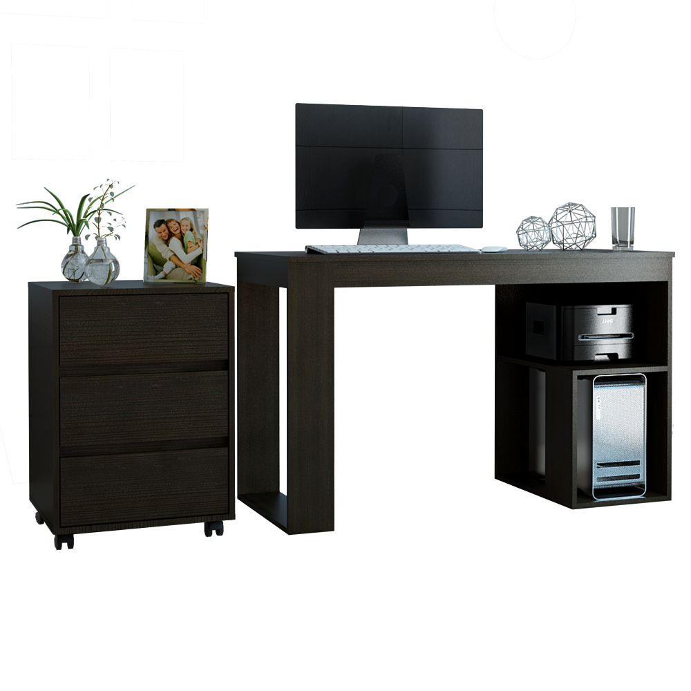 ESCRITORIO TUHOME OFFICE WENGUE + ARCHIVADOR - 2
