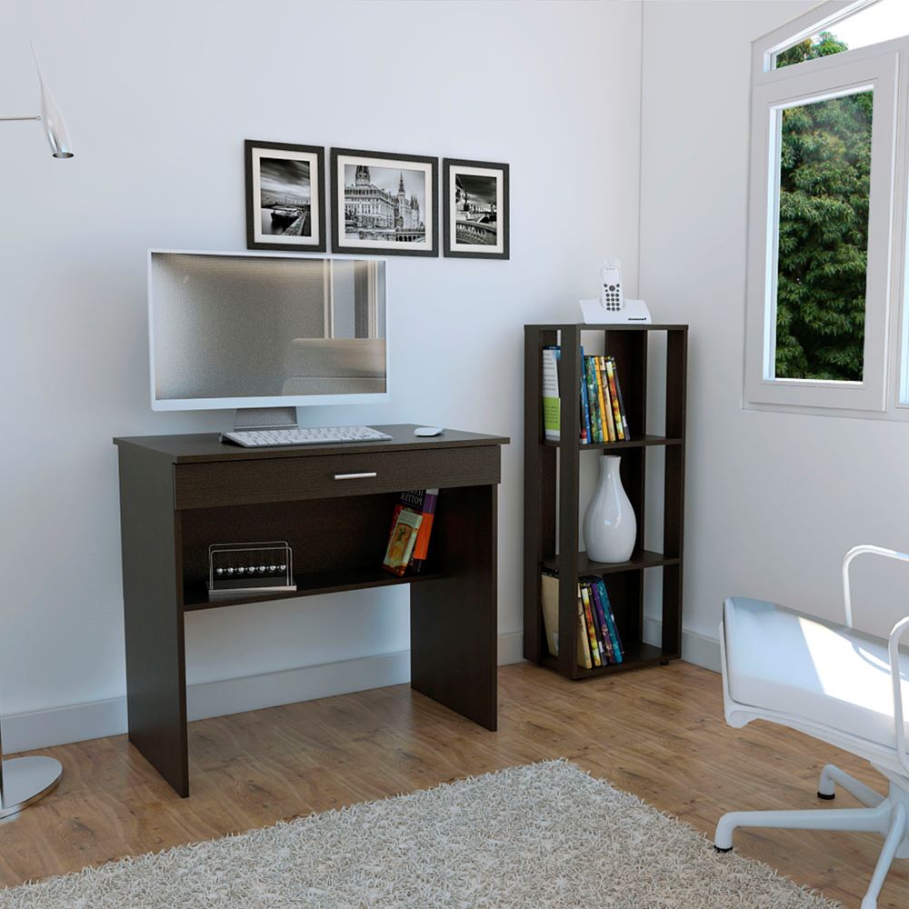 ESCRITORIO TUHOME OFFICE 49.8 CM WENGUE + LIBRERO - 1
