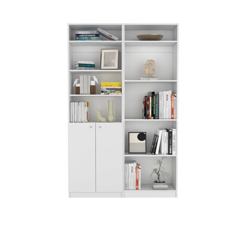 COMBO ESTANTES 9 NIVELES 2 PUERTAS + COMPLEMENTO HOME BLANCO - 2