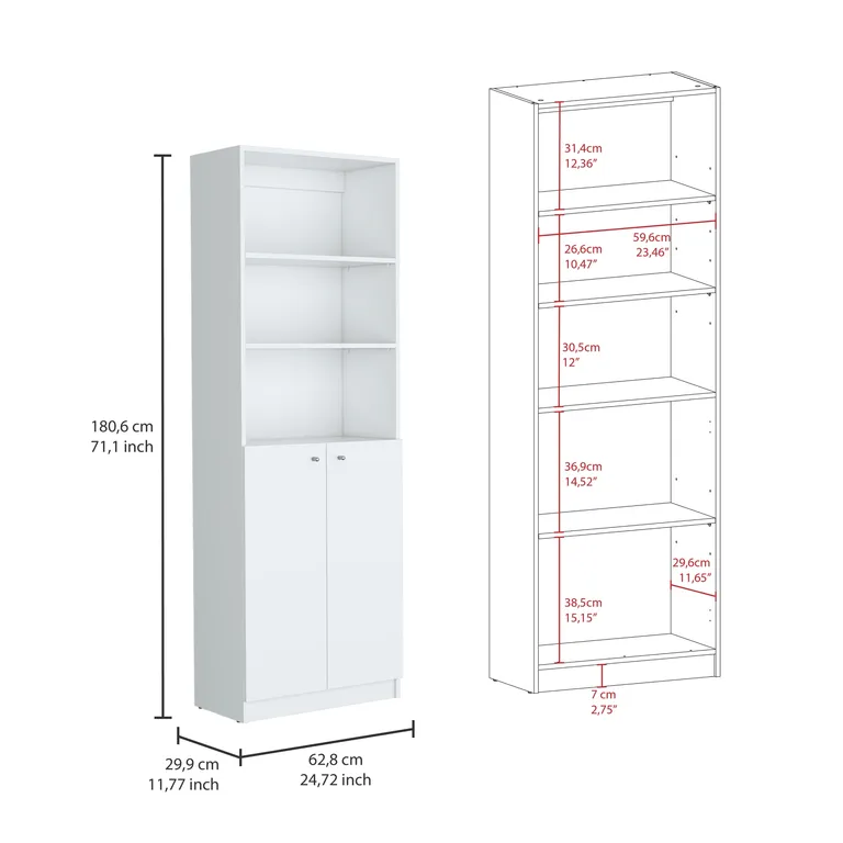 COMBO ESTANTES 9 NIVELES 2 PUERTAS + COMPLEMENTO HOME BLANCO - 6