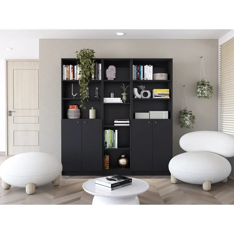 COMBO ESTANTES 4 PUERTAS CON NIVELES HOME WENGUE - 1