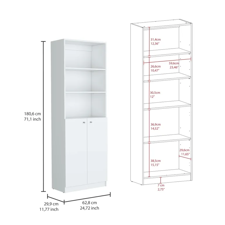 COMBO ESTANTES 2 PUERTAS CON NIVELES HOME BLANCO - 6