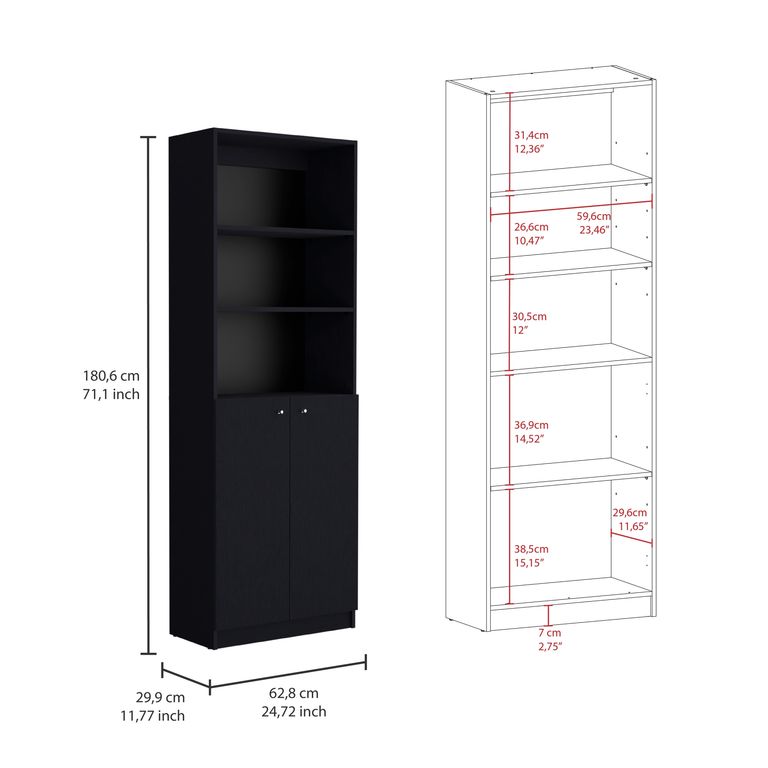 COMBO ESTANTES 10 NIVELES 2 PUERTAS + COMPLEMENTO HOME WENGUE - 7