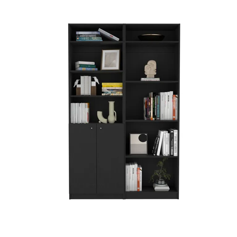 COMBO ESTANTES 9 NIVELES 2 PUERTAS + COMPLEMENTO HOME WENGUE - 2