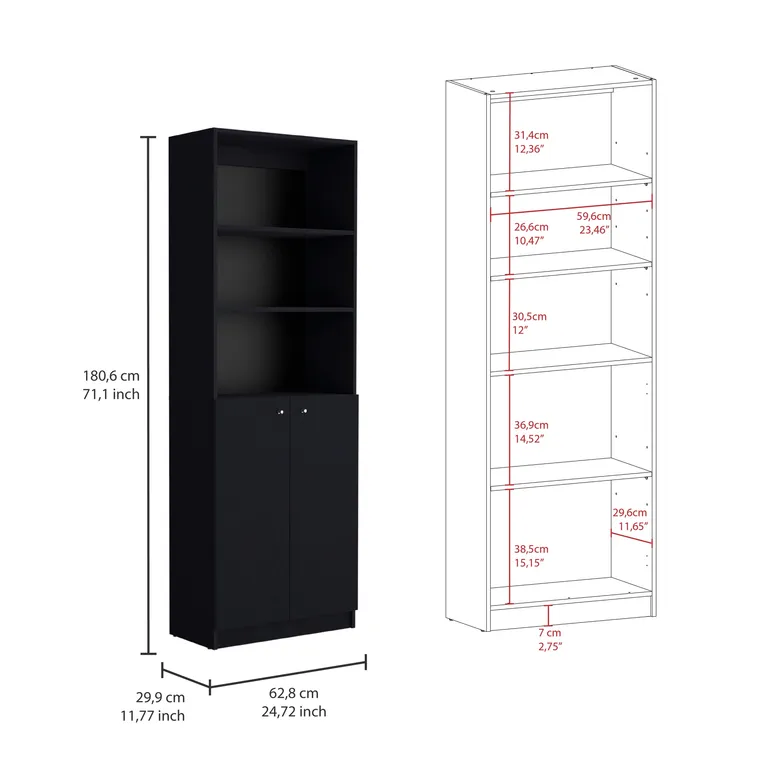 COMBO ESTANTES 9 NIVELES 2 PUERTAS + COMPLEMENTO HOME WENGUE - 6