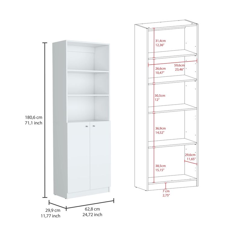 COMBO ESTANTES 14 NIVELES 2 PUERTAS + COMPLEMENTO HOME BLANCO - 7