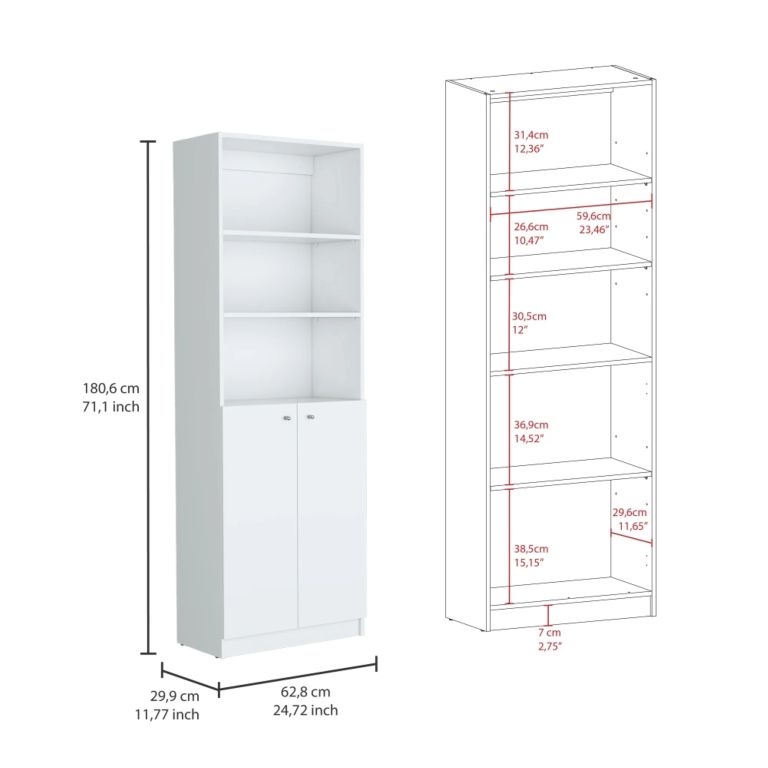 COMBO ESTANTES 45CM CON NIVELES 2 PUERTAS HOME BLANCO - 8