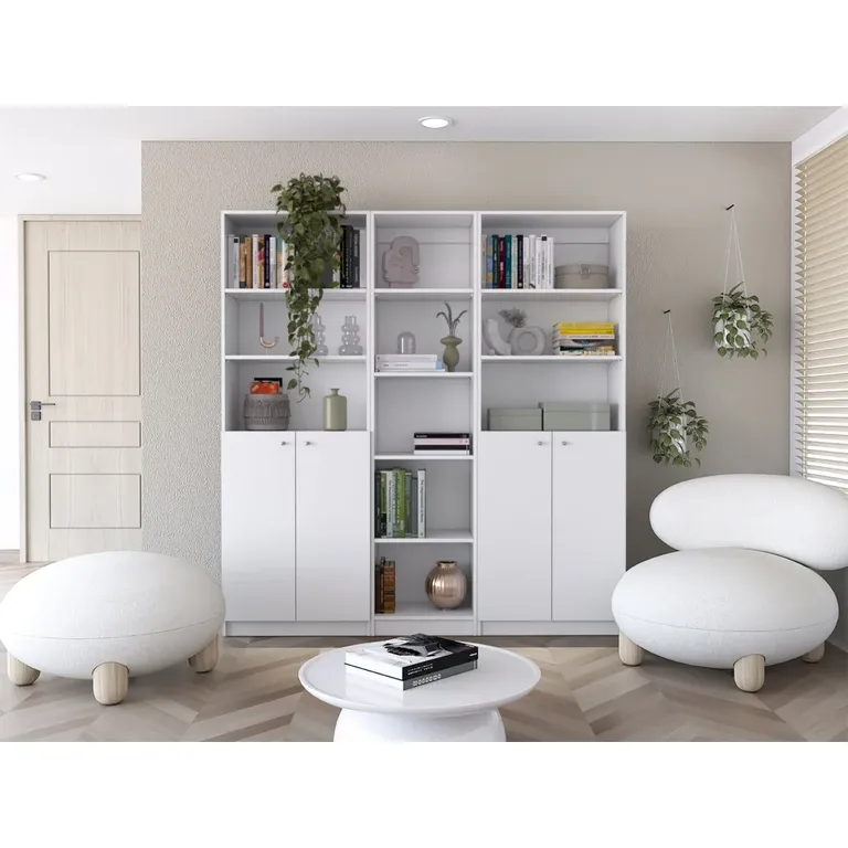 COMBO ESTANTES 4 PUERTAS CON NIVELES HOME BLANCO - 1