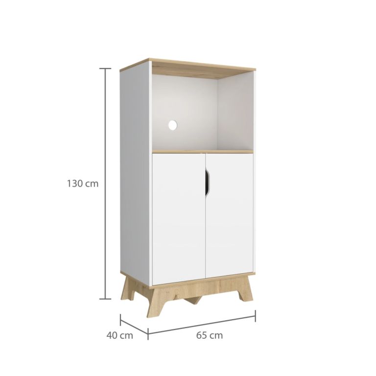 MUEBLE PARA MICROONDAS 2 PUERTAS BI-COLOR BLANCO Y DUNA 130,0X65,0X40,0 CM - 7