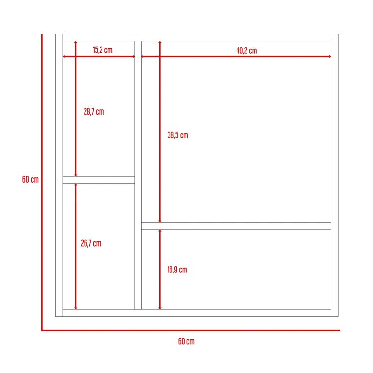 BOTIQUIN 2 PUERTAS CON ESPEJO SINES BLANCO 60,0X60,0X14,9 CM - 7