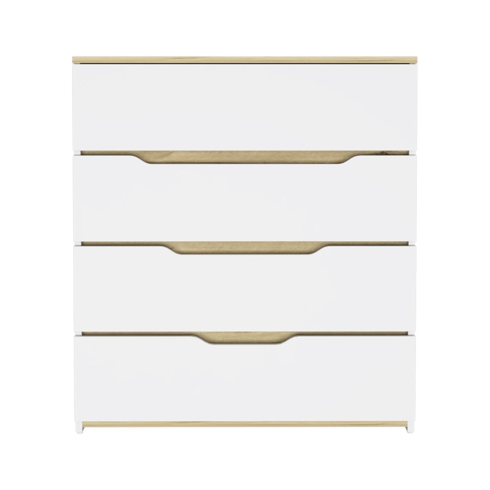 COMODA Z-80 BI-COLOR 4 CAJONES - BLANCO / DUNA - 2