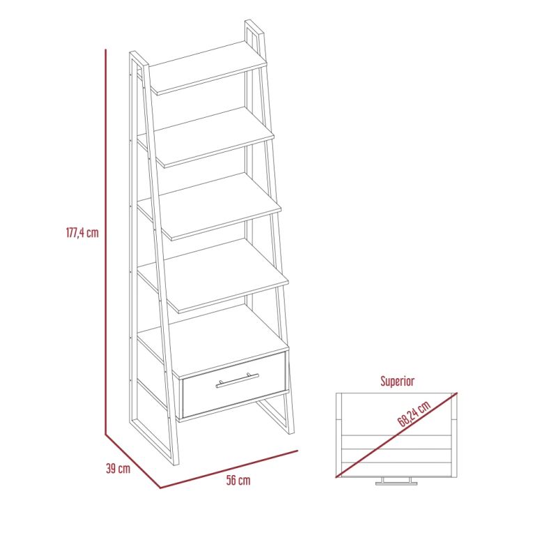 BIBLIOTECA FORMA DE ESCALERA MAGNUM 1 CAJÓN DUNA 177,4X56,0X39,0 CM - 7
