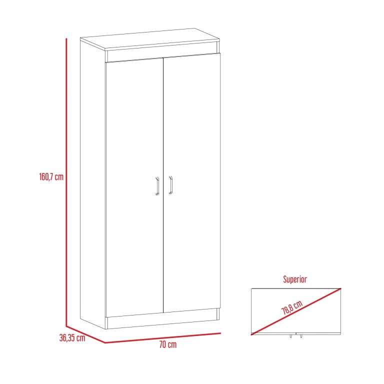 ALACENA DE COCINA 2 PUERTAS VARESE CENIZA Y BLANCO 160,7X70,0X35,3 CM - 7
