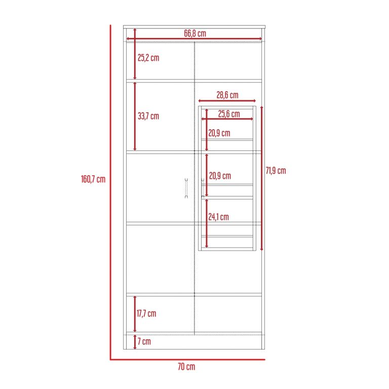 ALACENA DE COCINA 2 PUERTAS VARESE CENIZA Y BLANCO 160,7X70,0X35,3 CM - 8