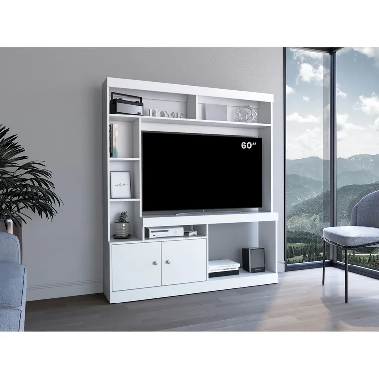 ESTANTE TV'65 2 PUERTAS DANTE BLANCO 180,6X180,0X30,3 CM - 1
