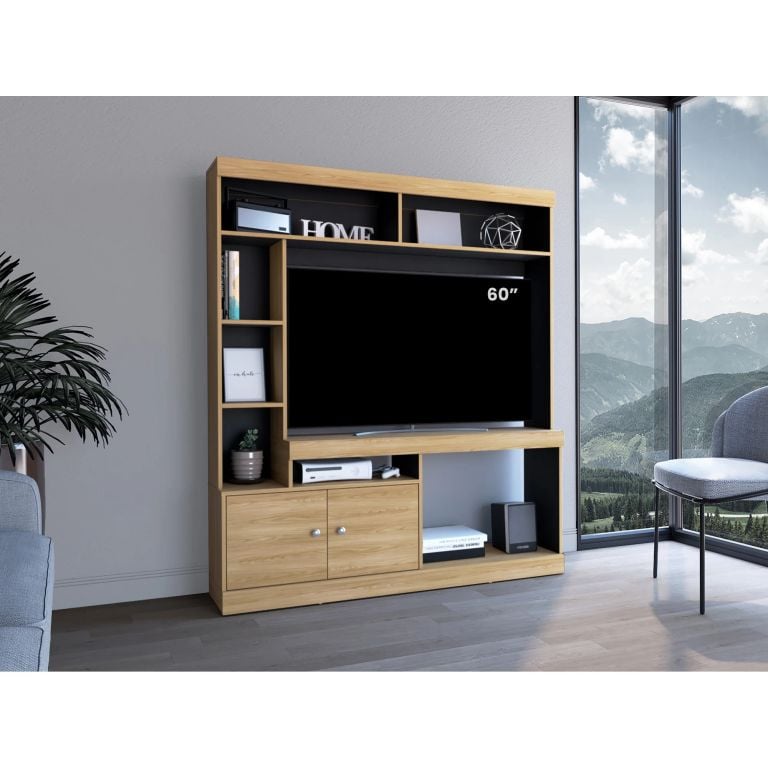 ESTANTE TV'65 2 PUERTAS DANTE BLANCO 180,6X180,0X30,3 CM - 1