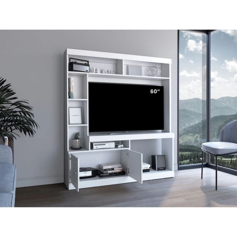 ESTANTE TV'65 2 PUERTAS DANTE BLANCO 180,6X180,0X30,3 CM - 2