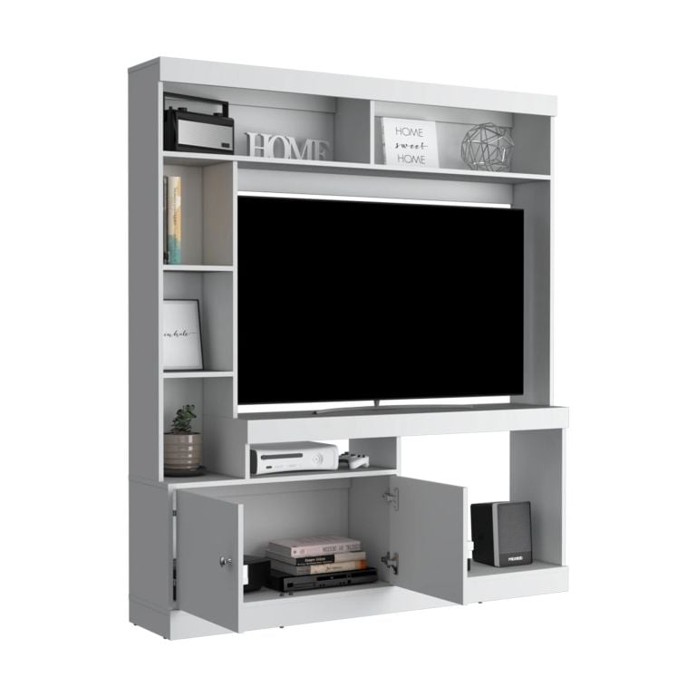 ESTANTE TV'65 2 PUERTAS DANTE BLANCO 180,6X180,0X30,3 CM - 3