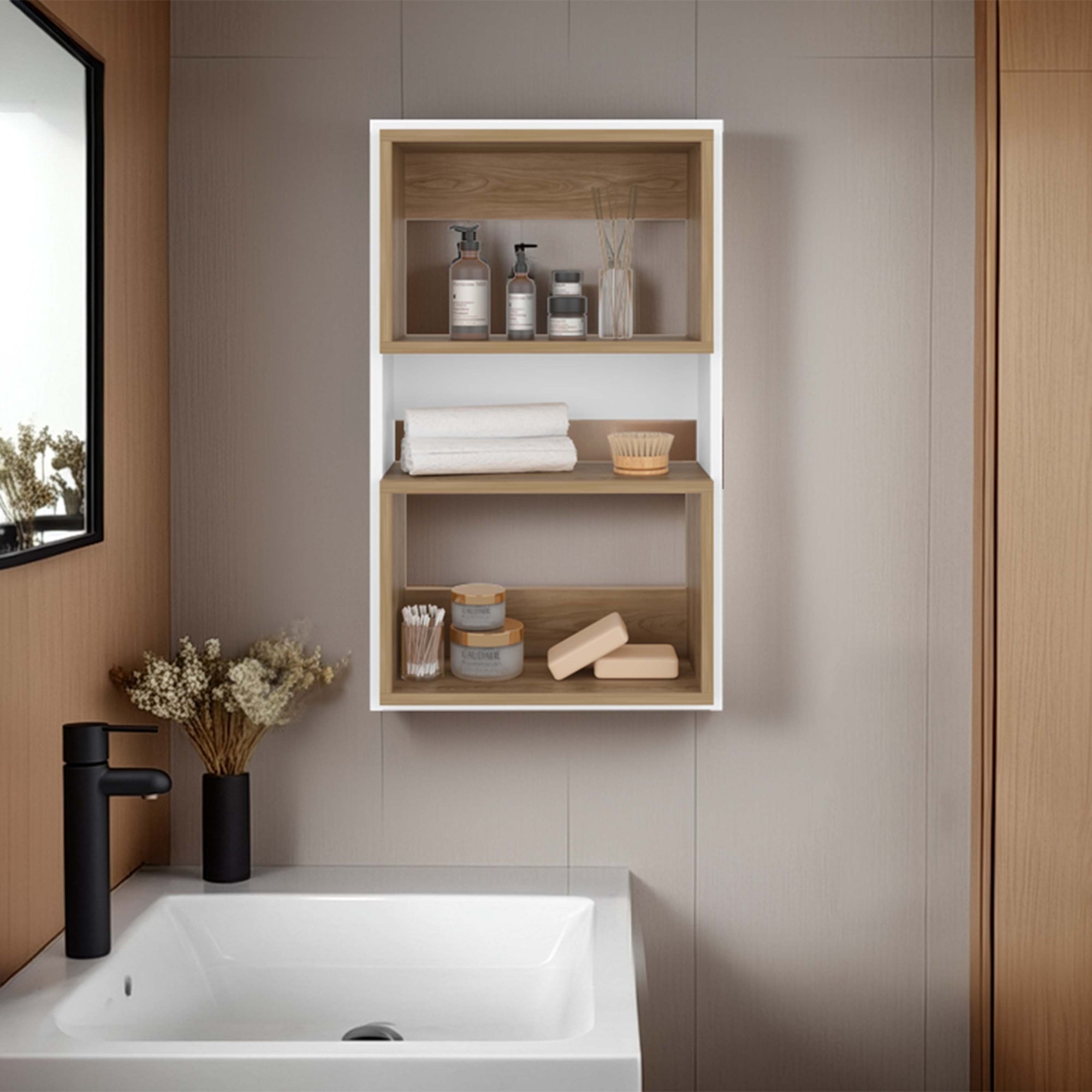 MUEBLE AUXILAR MURO BAÑO ECO 75,3X45X18,9 CM - 5