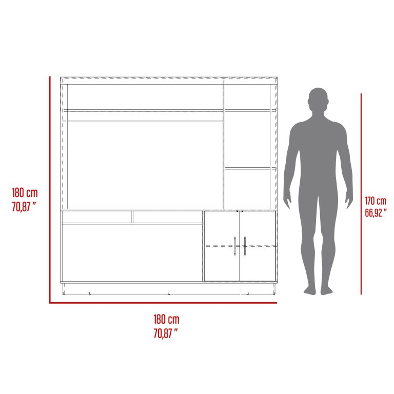 ESTANTE TV 55 CANTABRIA 2 PUERTAS FRESNO 180,0X180,0X40,0 CM - 8