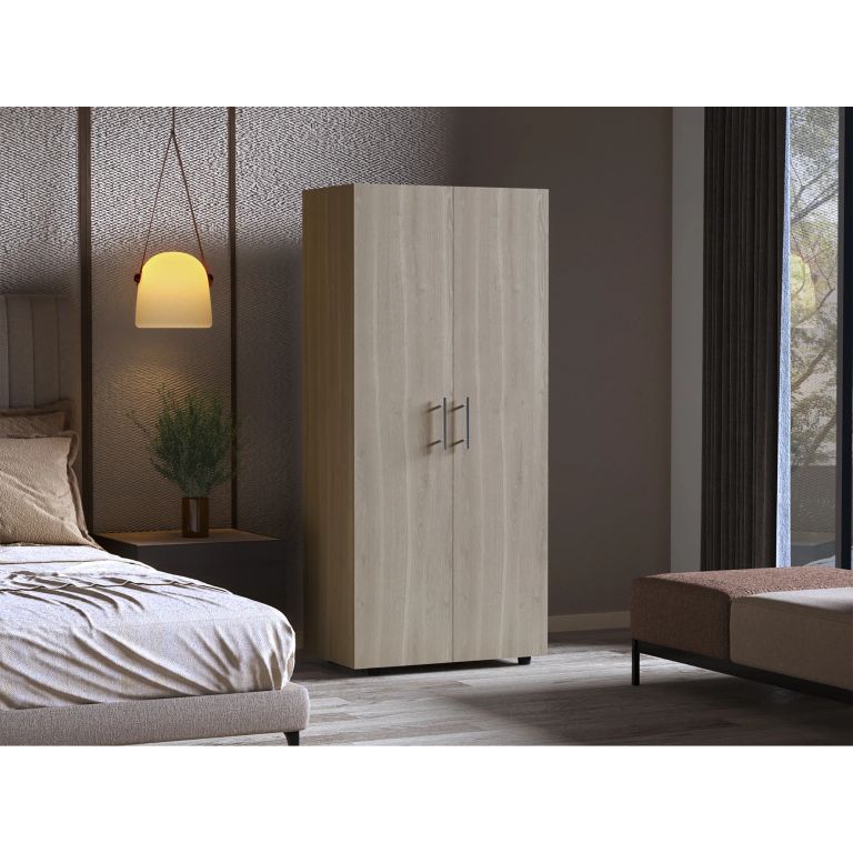 ROPERO TERA 2 PUERTAS CENIZA Y BLANCO 180,0X180,0X48,0 CM - 1