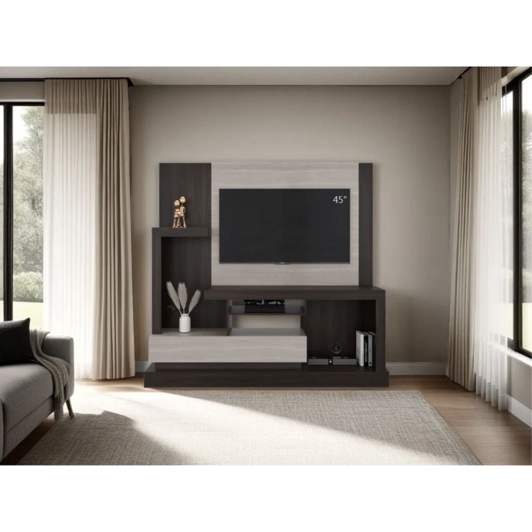 ESTANTE TV 55 ALCACERES 1 PUERTA NOGAL Y MIEL 172,2X180,0X41,5 CM - 1