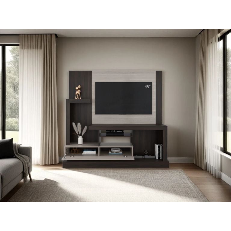 ESTANTE TV 55 ALCACERES 1 PUERTA NOGAL Y MIEL 172,2X180,0X41,5 CM - 2