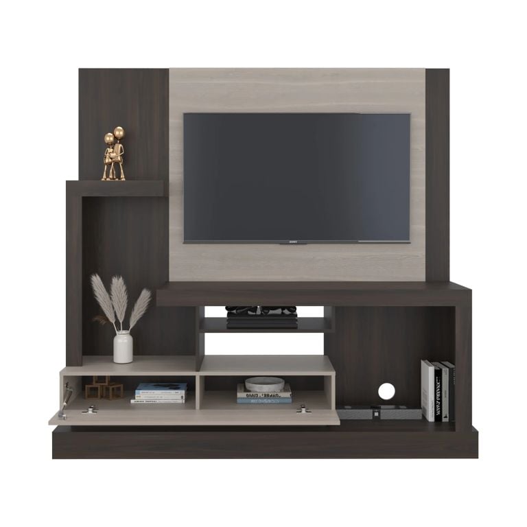 ESTANTE TV 55 ALCACERES 1 PUERTA NOGAL Y MIEL 172,2X180,0X41,5 CM - 3