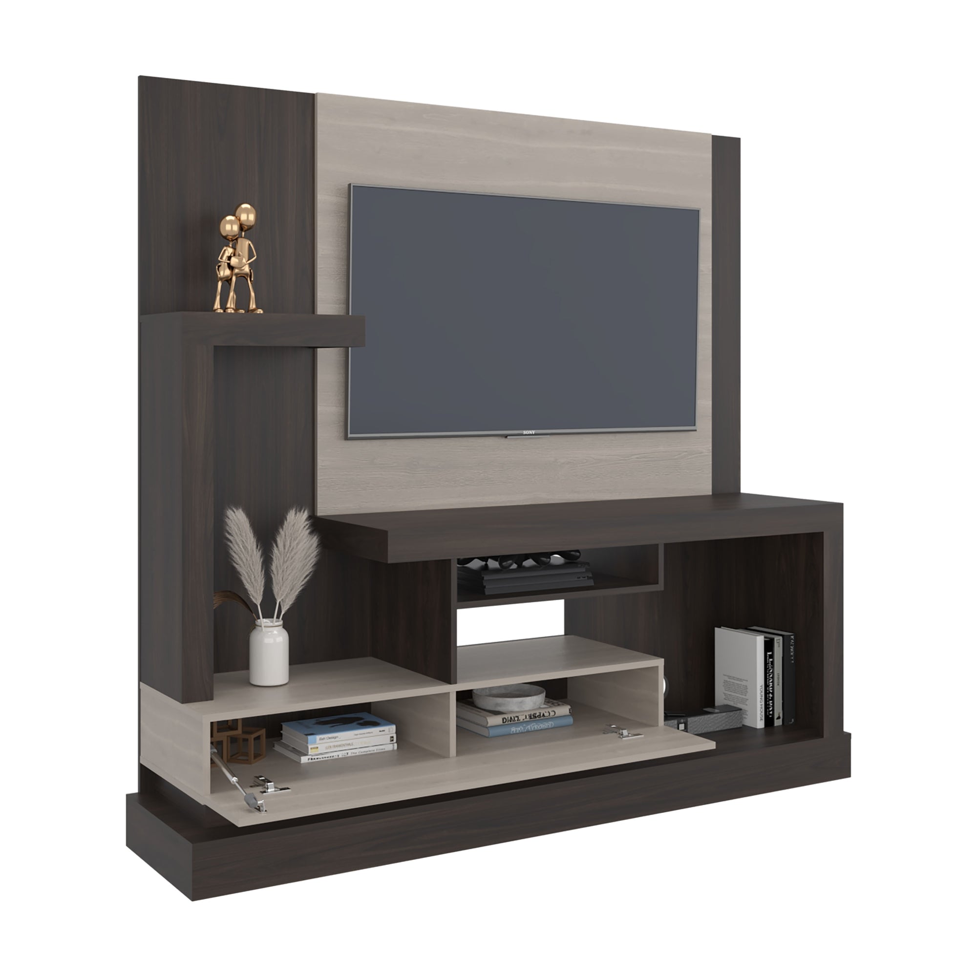 ESTANTE TV 55 ALCACERES 1 PUERTA NOGAL Y MIEL 172,2X180,0X41,5 CM - 9