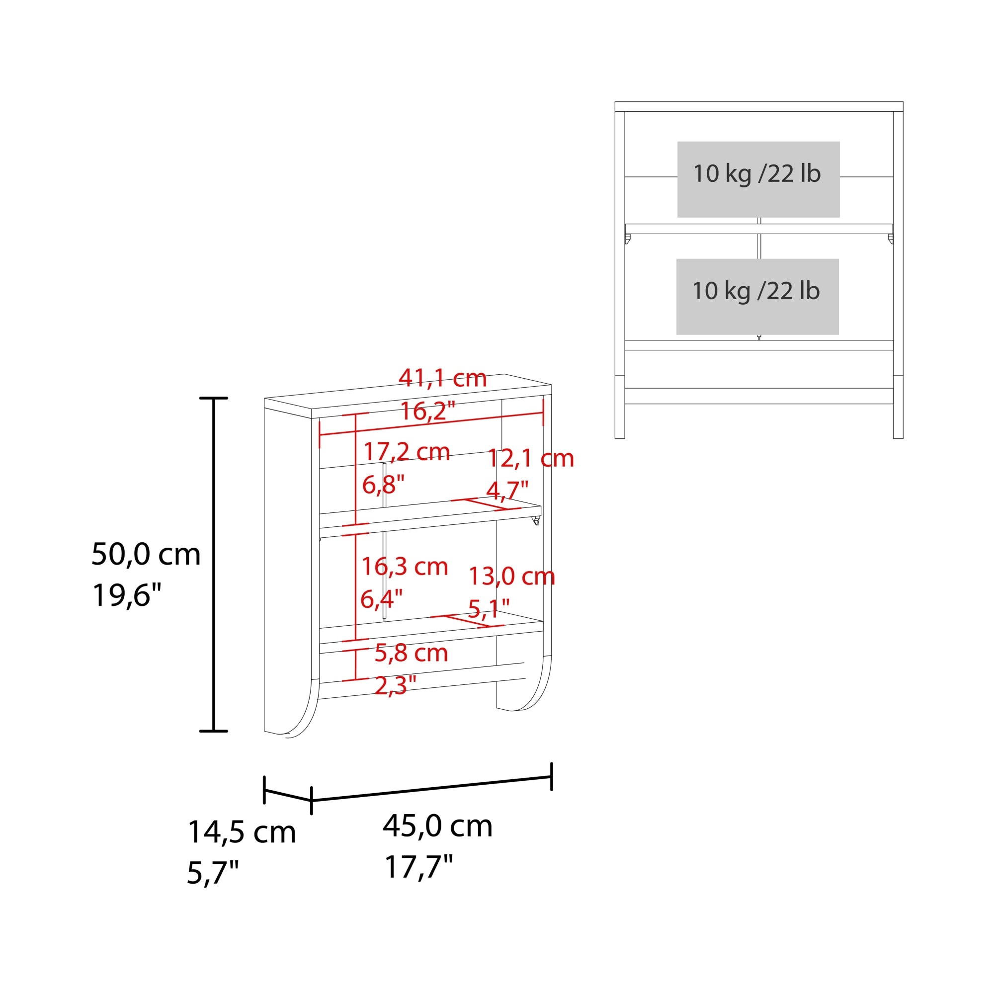 BOTIQUIN 2 PUERTAS BATH 50,0X45,0X14,5 CM - 7