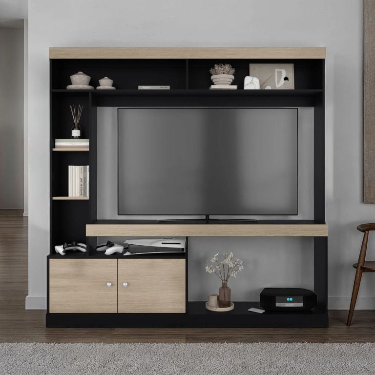 ESTANTE TV65' 2 PUERTAS CLASSIC COLOR 180,6X180,0X30,3 CM AVELLANA Y CARTAGENA - 1