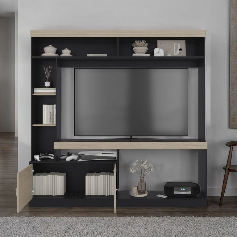 ESTANTE TV65' 2 PUERTAS CLASSIC COLOR 180,6X180,0X30,3 CM AVELLANA Y CARTAGENA - 2