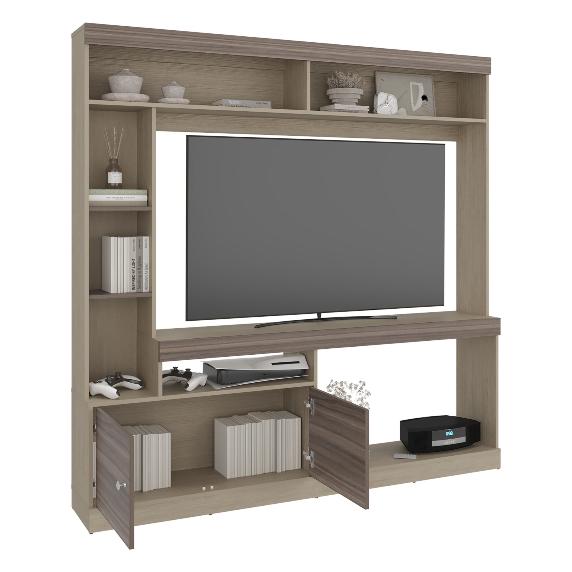 ESTANTE TV65' 2 PUERTAS CLASSIC COLOR 180,6X180,0X30,3 CM CARTAGENA Y WENGUE - 3