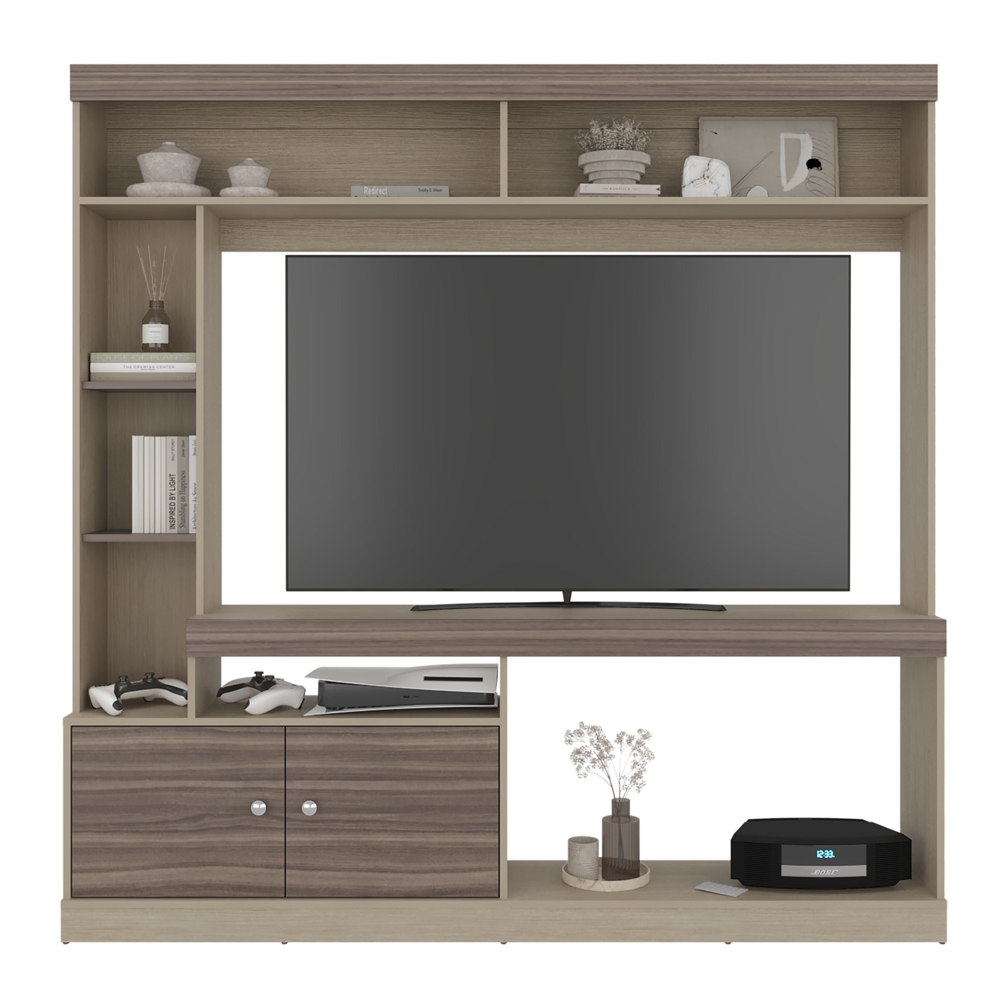 ESTANTE TV65' 2 PUERTAS CLASSIC COLOR 180,6X180,0X30,3 CM CARTAGENA Y WENGUE - 4