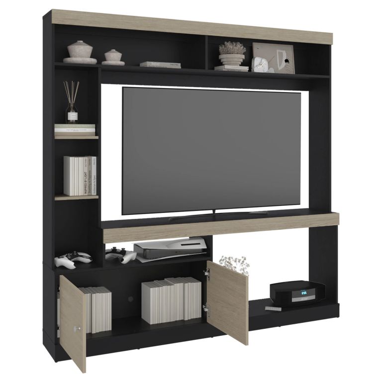 ESTANTE TV65' 2 PUERTAS CLASSIC COLOR 180,6X180,0X30,3 CM AVELLANA Y CARTAGENA - 5