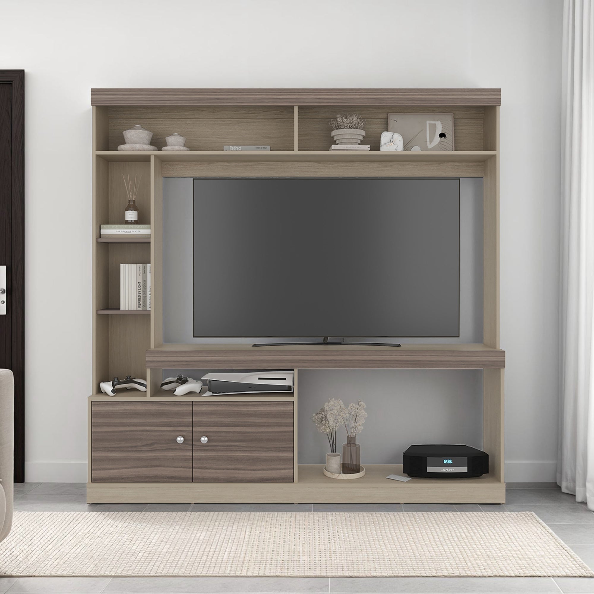 ESTANTE TV65' 2 PUERTAS CLASSIC COLOR 180,6X180,0X30,3 CM CARTAGENA Y WENGUE - 5