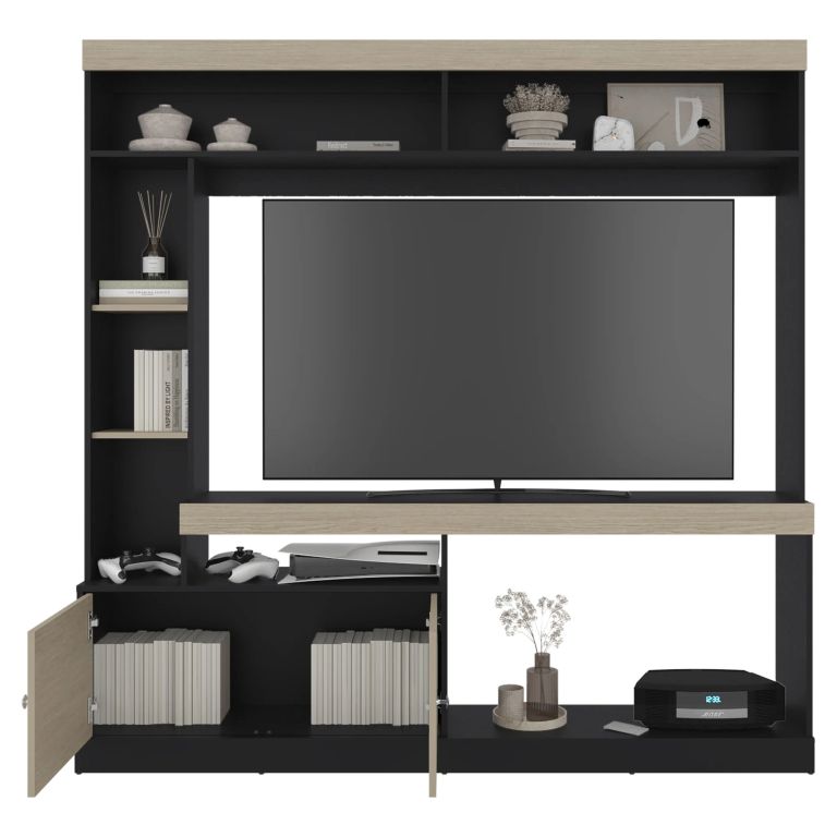 ESTANTE TV65' 2 PUERTAS CLASSIC COLOR 180,6X180,0X30,3 CM AVELLANA Y CARTAGENA - 6