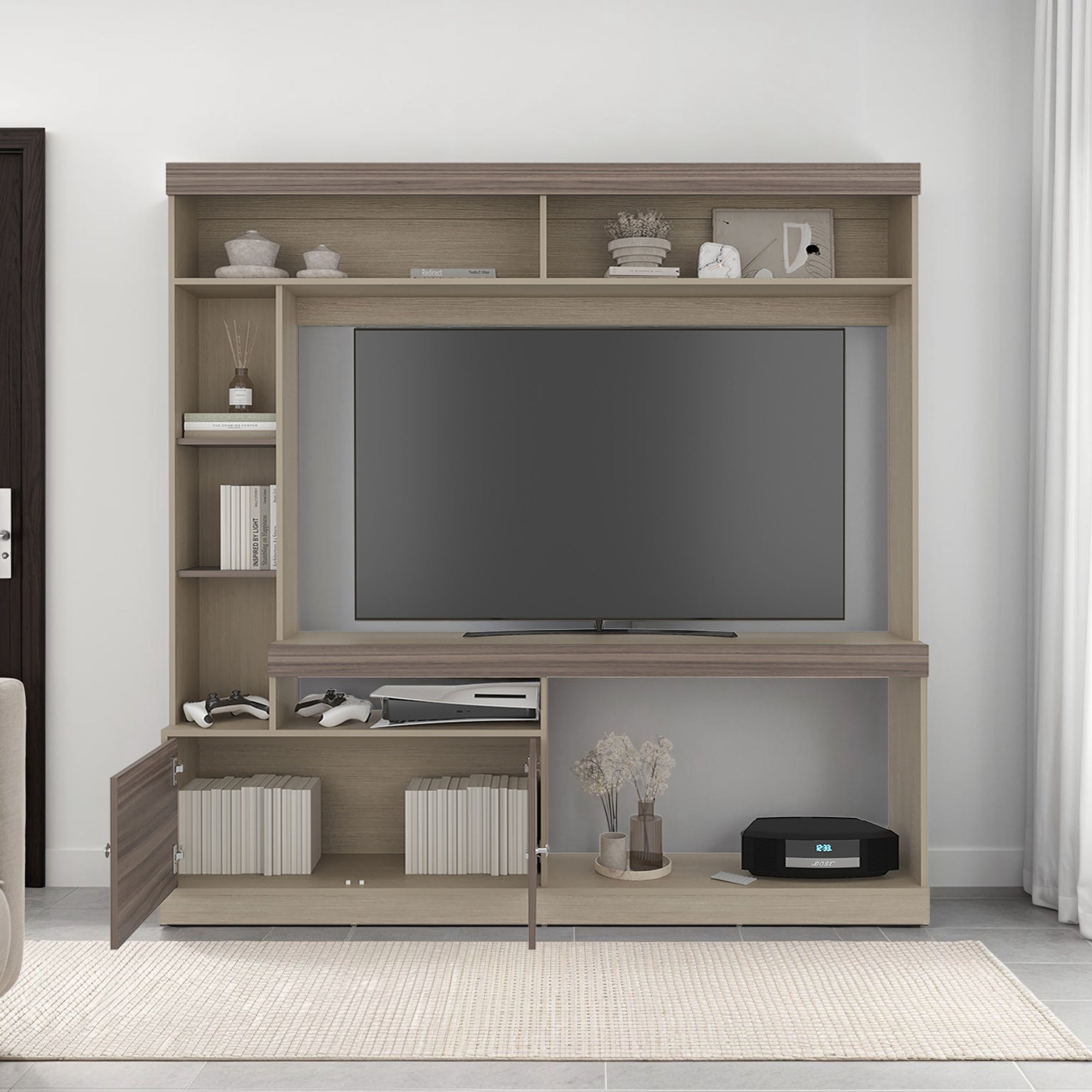 ESTANTE TV65' 2 PUERTAS CLASSIC COLOR 180,6X180,0X30,3 CM CARTAGENA Y WENGUE - 6