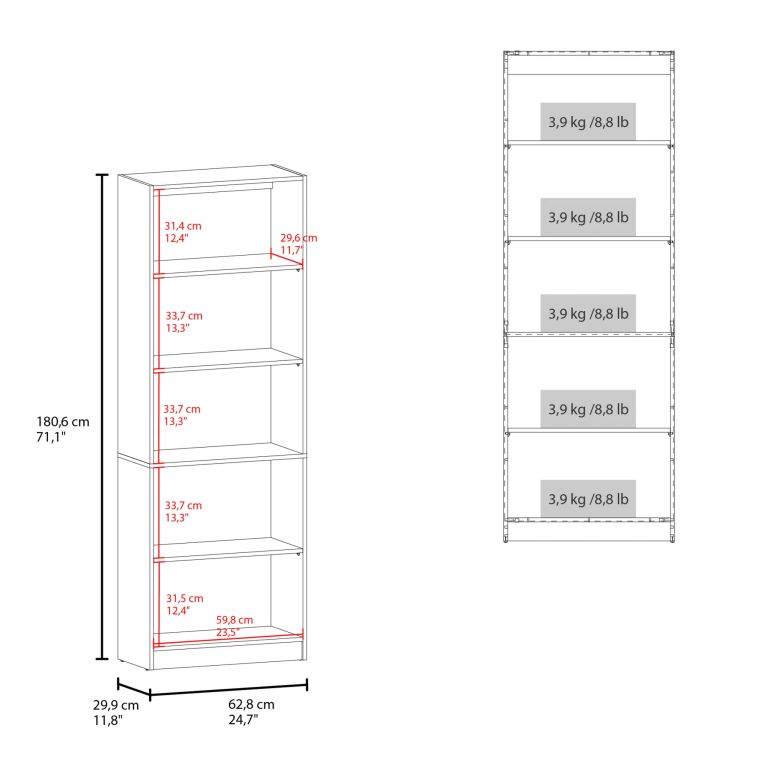 ESTANTE 5 NIVELES HOME-E3 180,6X62,8X29,9 CM - 6
