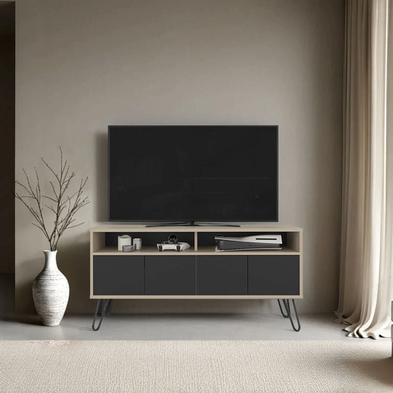 RACK TV55 4 PUERTAS VASSEL WENGUE Y CARTAGENA 60,0X123,5X38,6 CM - 1