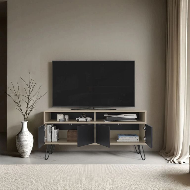 RACK TV55 4 PUERTAS VASSEL WENGUE Y CARTAGENA 60,0X123,5X38,6 CM - 2