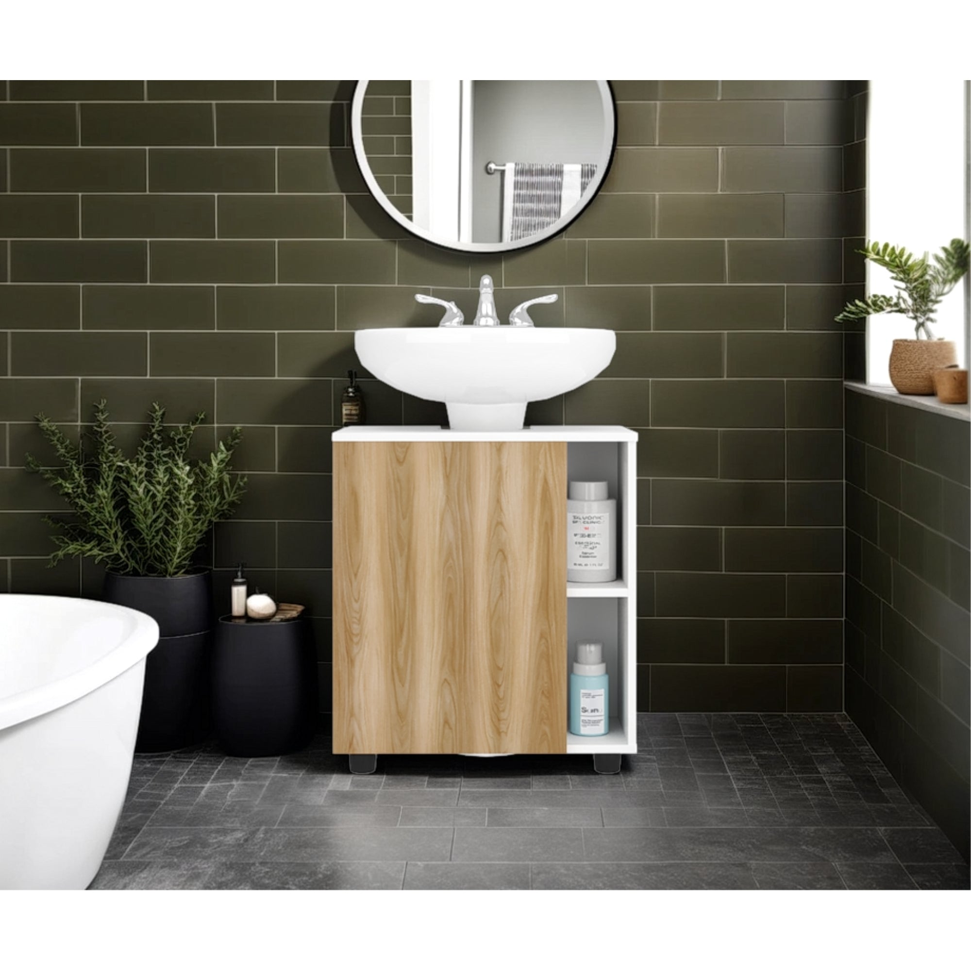 MUEBLE PARA LAVAMANOS 1 PUERTA PASCUALE BLANCO 62,0X55,0X41,3 CM - 4