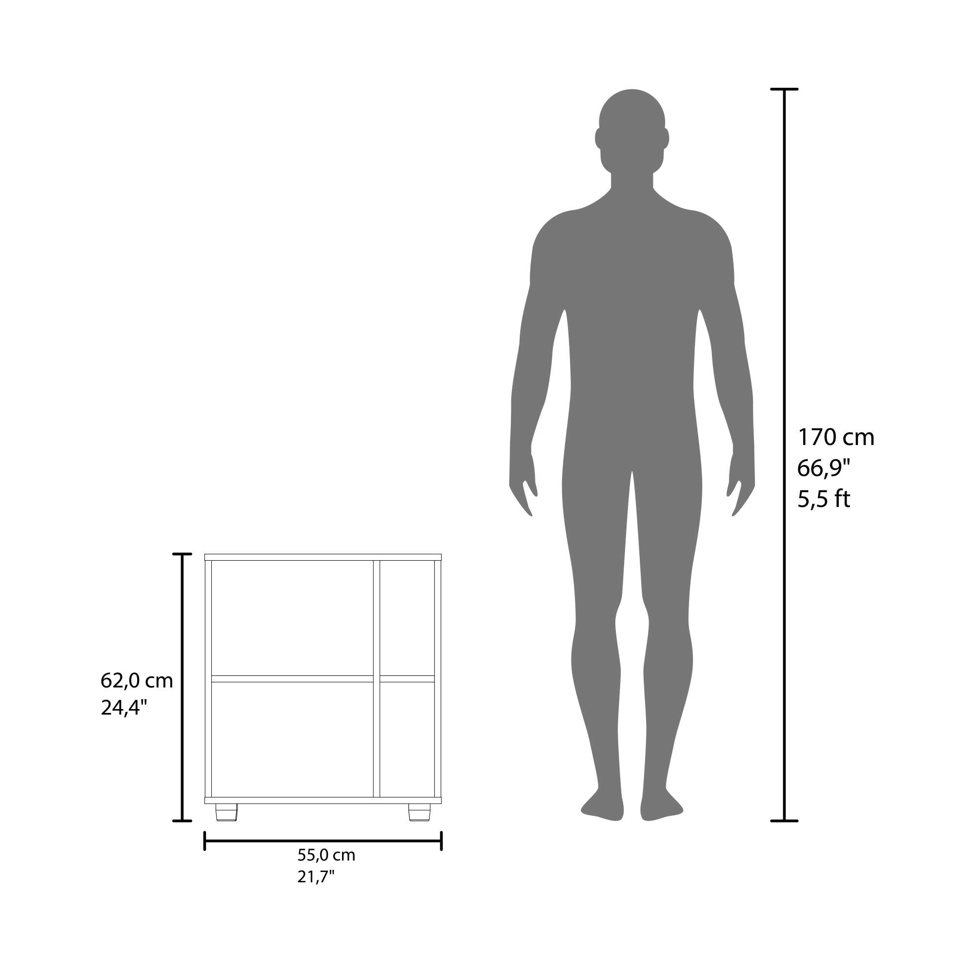 MUEBLE PARA LAVAMANOS 1 PUERTA PASCUALE BLANCO 62,0X55,0X41,3 CM - 7