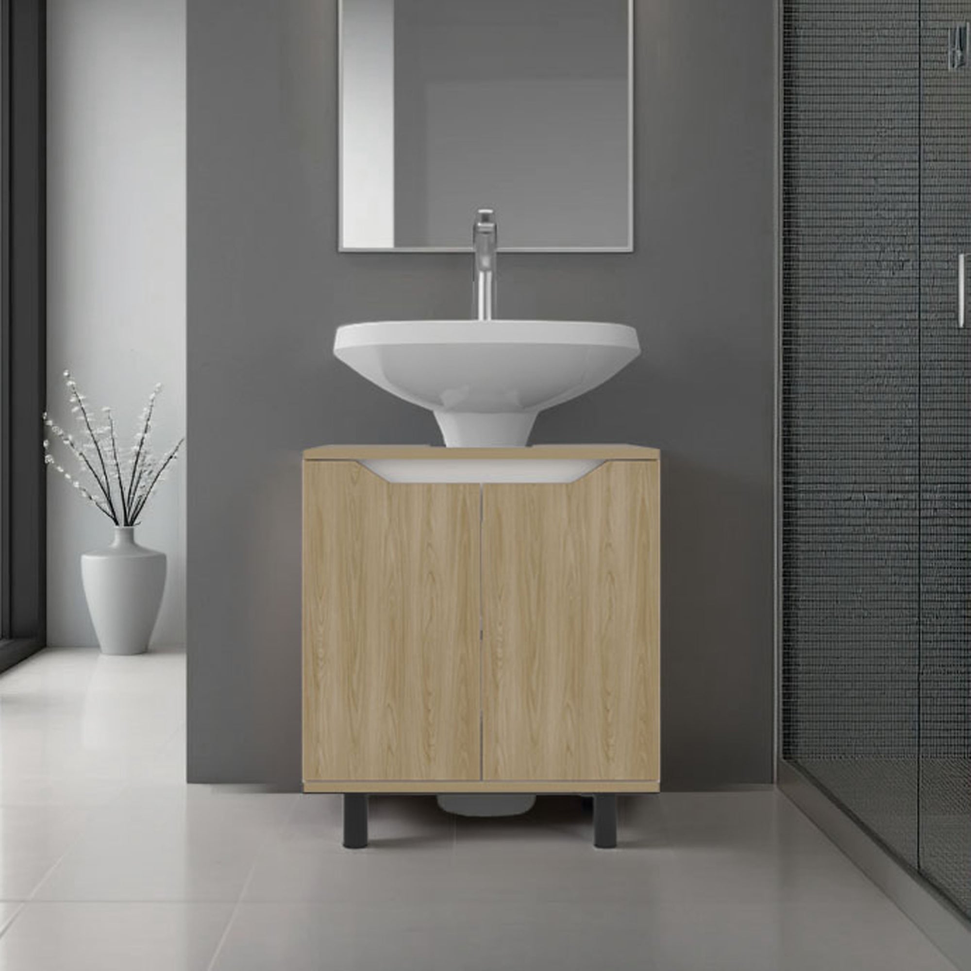 MUEBLE PARA LAVAMANOS 2 PUERTAS MARLO 63,0X55,0X41,3 CM - 5