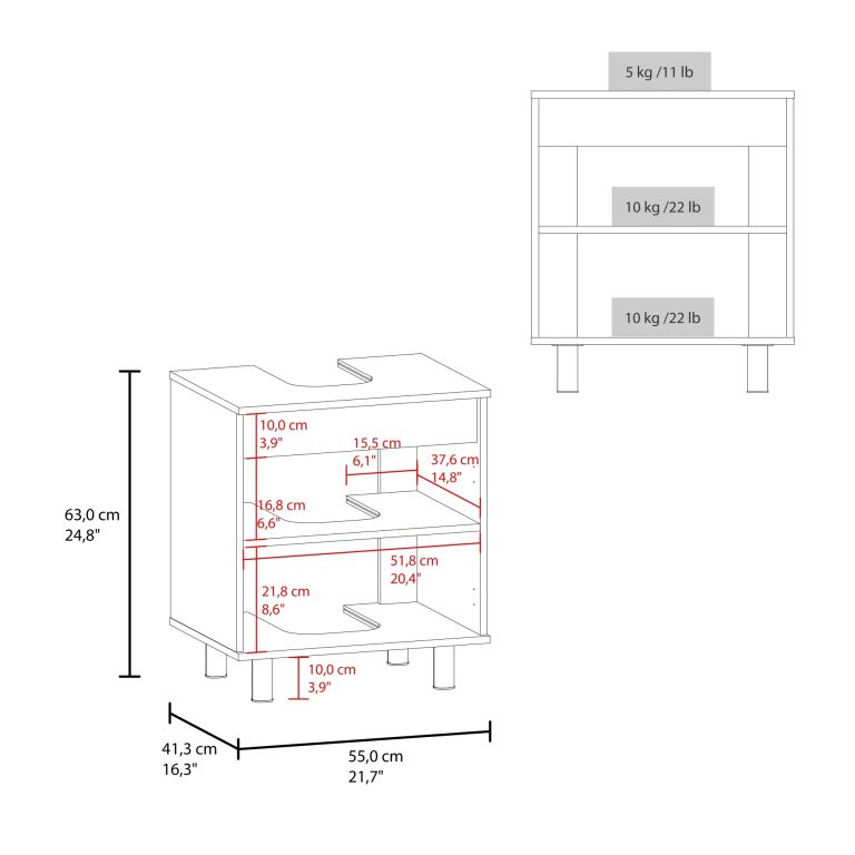 MUEBLE PARA LAVAMANOS 2 PUERTAS MARLO 63,0X55,0X41,3 CM - 7