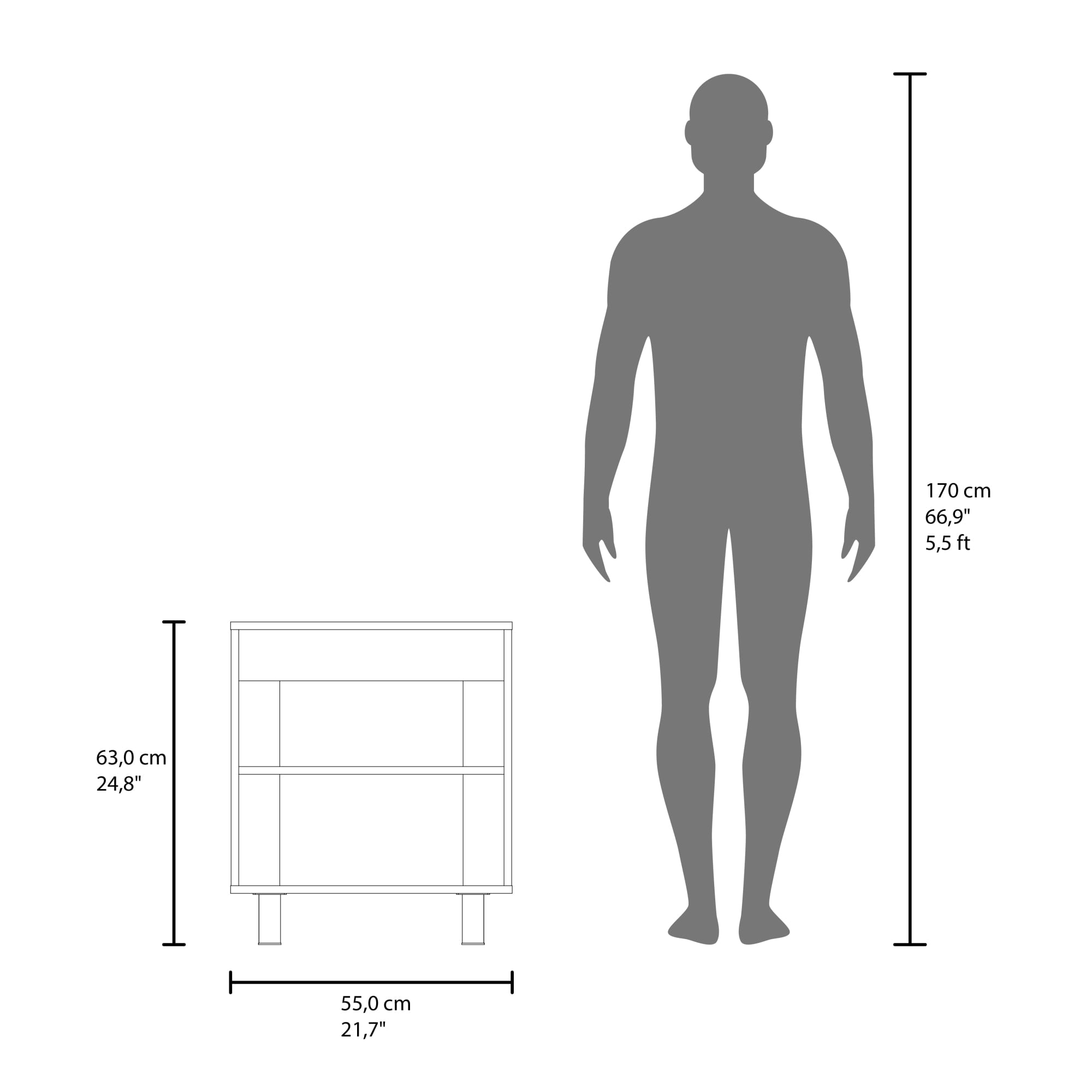 MUEBLE PARA LAVAMANOS 2 PUERTAS MARLO 63,0X55,0X41,3 CM - 7